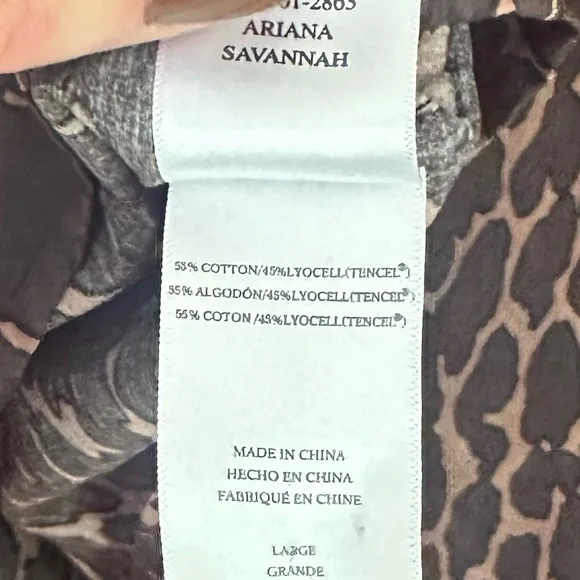 Rails Ariana Leopard Animal Print Ruffle Collar Blouse Size Large - Picture 7 of 10